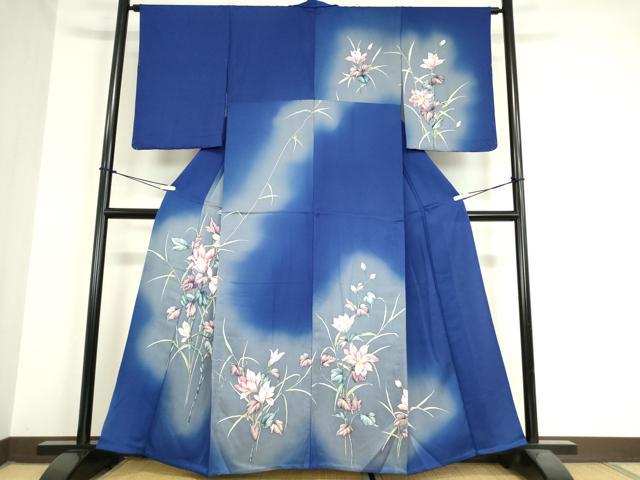 平和屋着物▽訪問着 単衣 作家物 草花文 暈し染め 正絹 逸品 DAAX3059az