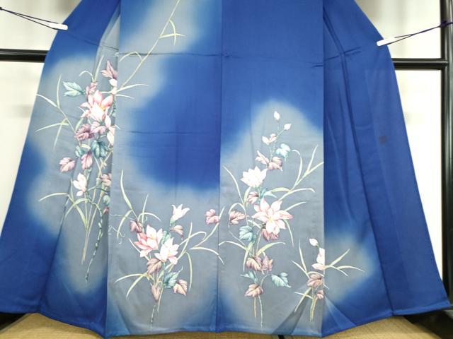 平和屋着物▽訪問着 単衣 作家物 草花文 暈し染め 正絹 逸品 DAAX3059az