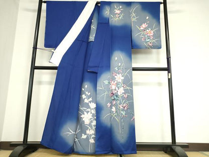 平和屋着物▽訪問着 単衣 作家物 草花文 暈し染め 正絹 逸品 DAAX3059az