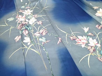 平和屋着物▽訪問着 単衣 作家物 草花文 暈し染め 正絹 逸品 DAAX3059az