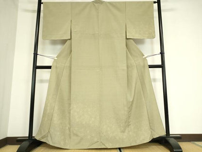 平和屋着物▽本塩沢 訪問着 単衣 舞花文 110亀甲 正絹 逸品 DAAX3061az