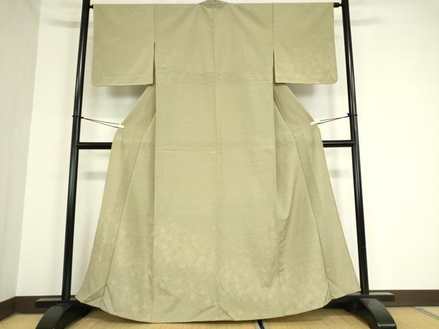 平和屋着物▽本塩沢 訪問着 単衣 舞花文 110亀甲 正絹 逸品 DAAX3061az