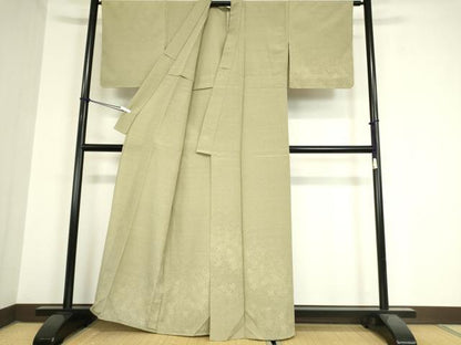 平和屋着物▽本塩沢 訪問着 単衣 舞花文 110亀甲 正絹 逸品 DAAX3061az