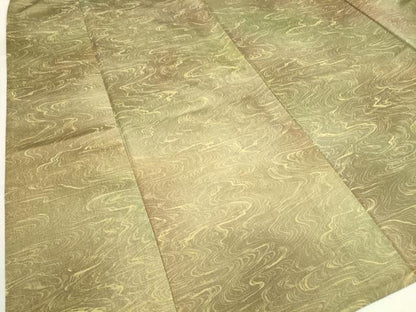 平和屋着物▽上質なお召　単衣　流水文　正絹　逸品　DAAX3073az