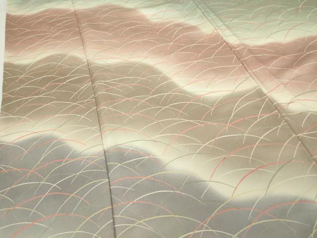 平和屋着物▽訪問着　単衣　芝文　暈し染め　正絹　逸品　DAAX3076az