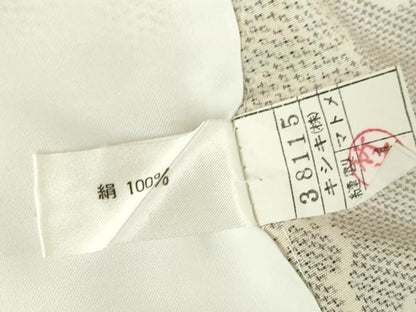平和屋着物▽上質な紬 単衣 雪輪花文 正絹 逸品 DAAX3077az