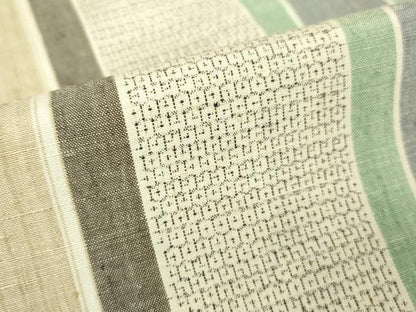平和屋着物▽結城紬 単衣 奥順 はたおり娘 間道 100亀甲 正絹 逸品 DAAX3082az