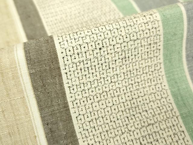 平和屋着物▽結城紬 単衣 奥順 はたおり娘 間道 100亀甲 正絹 逸品 DAAX3082az