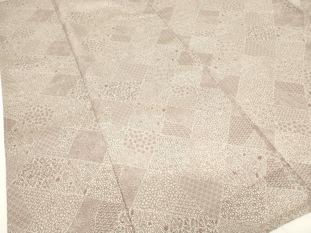 平和屋着物▽江戸小紋 単衣 お召地 吉祥花切嵌め文様 正絹 逸品 未使用 DAAX3086az