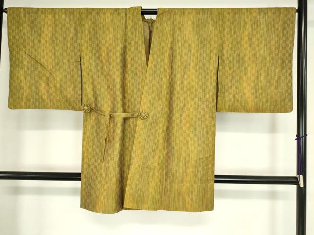 平和屋着物▽道中着　スリーシーズン　春夏秋　塵除け　縞　ロング丈　正絹　逸品　DAAX3091az