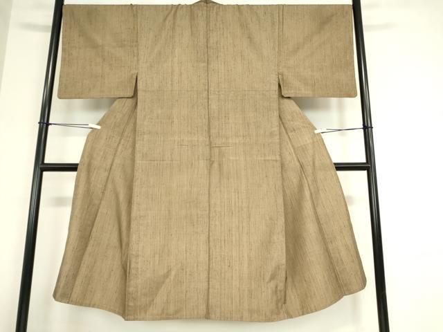 平和屋着物▽男性 紬 単衣 朽葉色 正絹 逸品 DAAX3099az