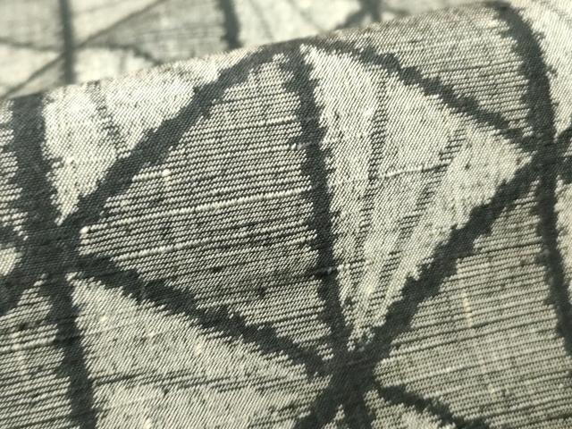 平和屋着物▽上質な紬 単衣 幾何学柄 正絹 逸品 DAAX3108az