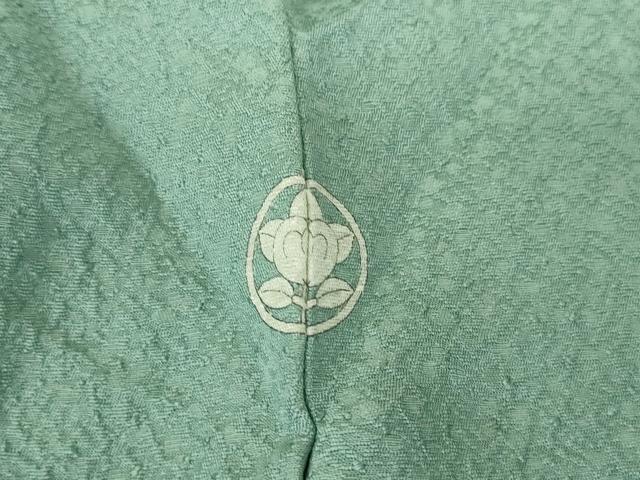 平和屋着物▽上質な色無地　単衣　青竹色　正絹　逸品　DAAX3112az
