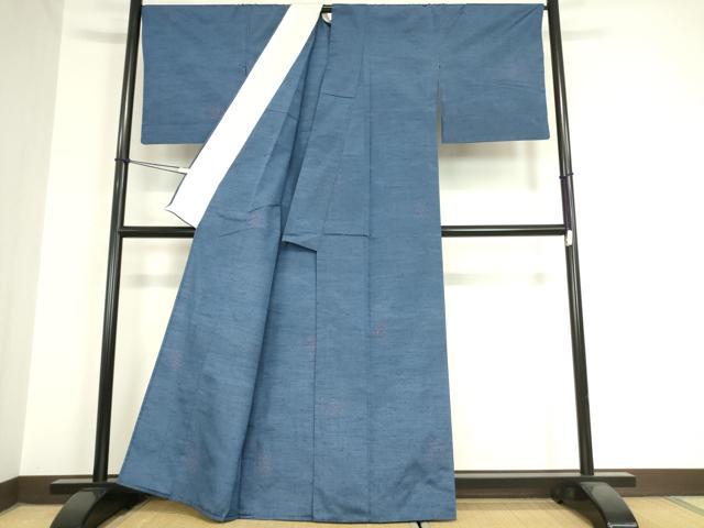 平和屋着物▽上質な紬 単衣 菱文 正絹 逸品 DAAX3115az