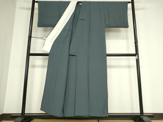 平和屋着物▽上質な色無地 単衣 鉄御納戸色 正絹 逸品 DAAX3116az