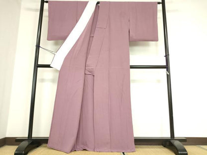 平和屋着物▽上質な色無地 単衣 古代紫色 正絹 逸品 DAAX3119az