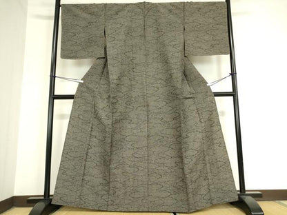 平和屋着物▽上質な紬 単衣 雲重ね文 正絹 逸品 未使用 DAAX3124az