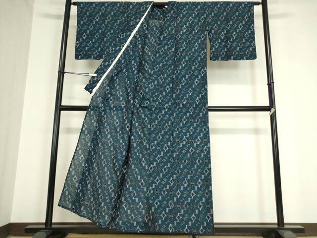 平和屋着物▽綿琉球 単衣 琉球絣文様 綿 逸品 DAAX3126az