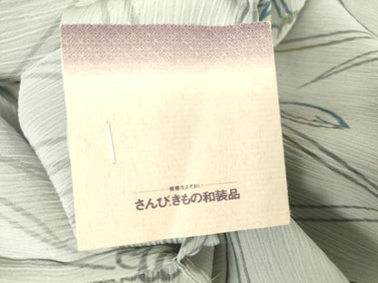 平和屋着物▽小紋 単衣 草花文 さんび謹製 洗える着物 未使用 DAAX3128az