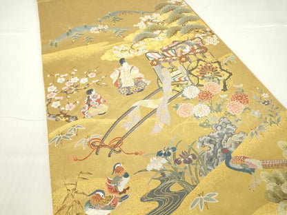 平和屋着物●西陣 長嶋成織物 ながしま帯 六通柄袋帯 唐織 本金箔 離宮泰平 瀞金錦 正絹 逸品 DAAX3548az