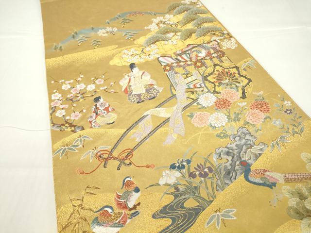 平和屋着物●西陣 長嶋成織物 ながしま帯 六通柄袋帯 唐織 本金箔 離宮泰平 瀞金錦 正絹 逸品 DAAX3548az