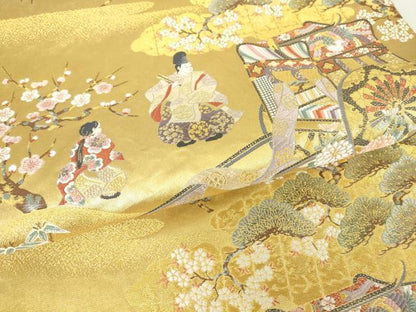平和屋着物●西陣 長嶋成織物 ながしま帯 六通柄袋帯 唐織 本金箔 離宮泰平 瀞金錦 正絹 逸品 DAAX3548az