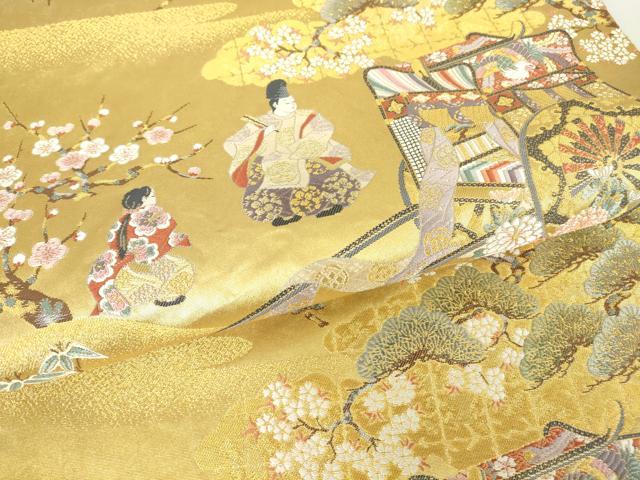 平和屋着物●西陣 長嶋成織物 ながしま帯 六通柄袋帯 唐織 本金箔 離宮泰平 瀞金錦 正絹 逸品 DAAX3548az