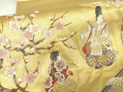 平和屋着物●西陣 長嶋成織物 ながしま帯 六通柄袋帯 唐織 本金箔 離宮泰平 瀞金錦 正絹 逸品 DAAX3548az