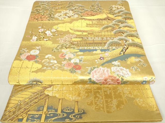 平和屋着物●西陣 長嶋成織物 ながしま帯 六通柄袋帯 古都の春秋 本金箔 瀞金錦 正絹 逸品 DAAX3565az