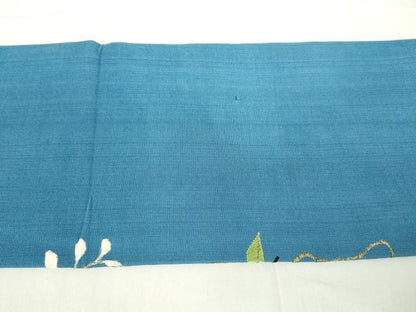 平和屋着物●アンティーク 大正ロマン 九寸名古屋帯 総刺繍 枝垂れ藤 金糸 正絹 逸品 DAAX3605az