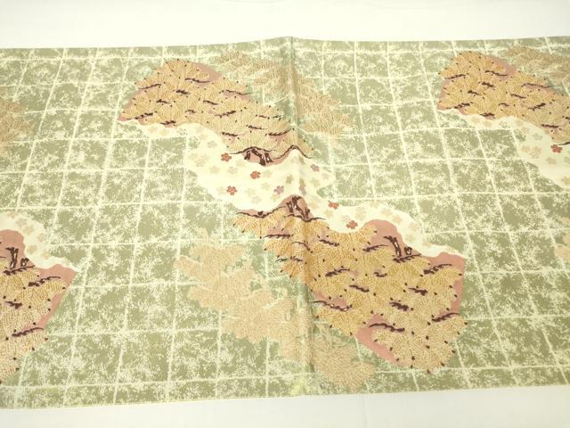 平和屋着物▼六通柄袋帯 唐織 花松文 金糸 正絹 逸品 DAAX3611az