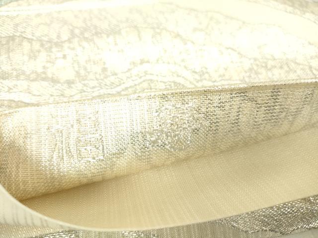 平和屋着物▼六通柄袋帯　福寿　青銅　霞文　正絹　逸品　DAAX3701az