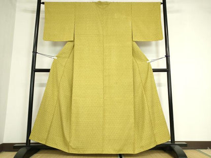平和屋着物●上質な紬　亀甲文　正絹　逸品　DAAX3769az