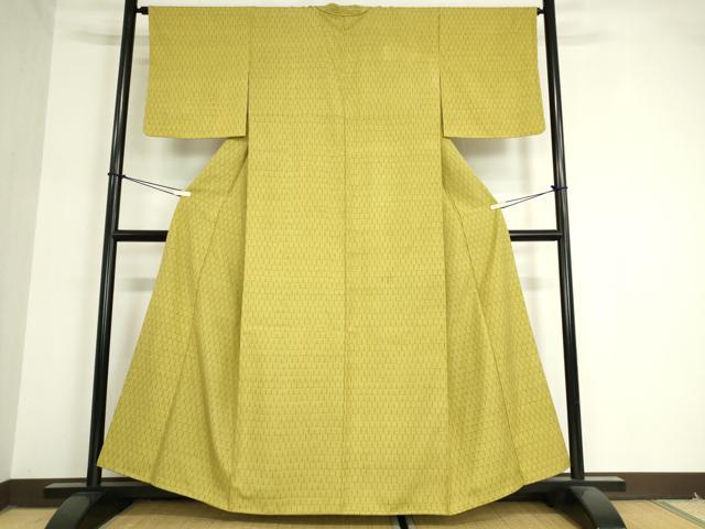 平和屋着物●上質な紬　亀甲文　正絹　逸品　DAAX3769az