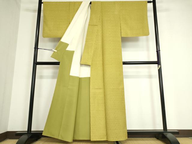 平和屋着物●上質な紬　亀甲文　正絹　逸品　DAAX3769az