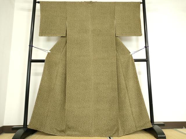 平和屋着物●上質な小紋 霞文 鬼しぼ縮緬 正絹 逸品 未使用 DAAX3774az