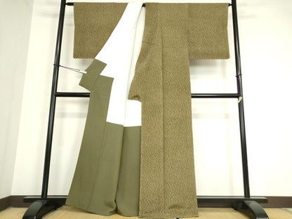 平和屋着物●上質な小紋 霞文 鬼しぼ縮緬 正絹 逸品 未使用 DAAX3774az