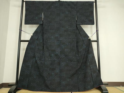平和屋着物●結城紬 花楓文 正絹 逸品 DAAX3782az