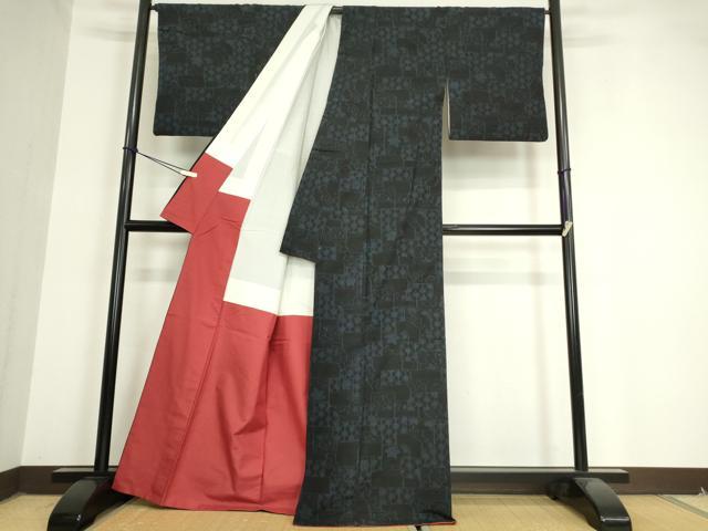 平和屋着物●結城紬 花楓文 正絹 逸品 DAAX3782az