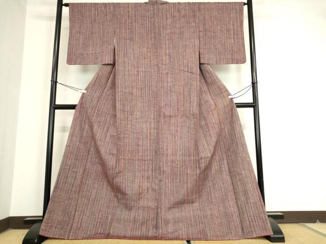 平和屋着物●上質な紬 縞 正絹 逸品 未使用 DAAX3789az