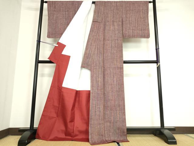 平和屋着物●上質な紬 縞 正絹 逸品 未使用 DAAX3789az