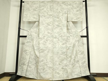 平和屋着物●上質な紬　樹林文　正絹　逸品　未使用　DAAX3794az