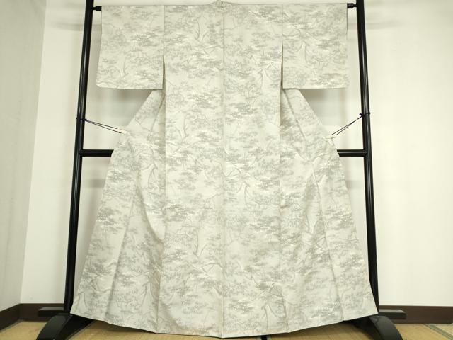 平和屋着物●上質な紬　樹林文　正絹　逸品　未使用　DAAX3794az