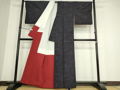 平和屋着物●結城紬 流水花文 80亀甲 正絹 逸品 DAAX3798az