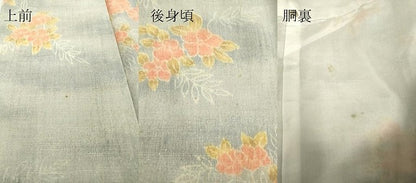 平和屋着物●小千谷紬　草花文　正絹　逸品　DAAX3814az