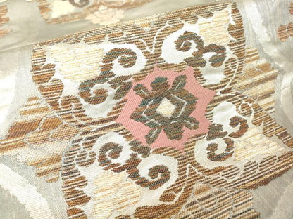 平和屋着物▼六通柄袋帯　葡萄華紋　金糸　正絹　逸品　DAAX3977az