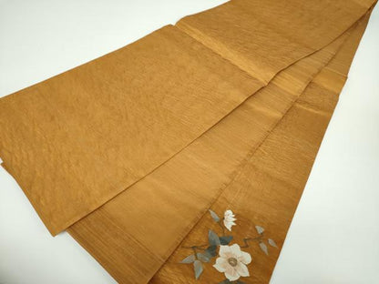 平和屋着物▽太鼓柄袋帯 スリーシーズン帯 春 夏 秋 すくい織 枝花文 金糸 戸田縫製 正絹 逸品 DAAX4011ps