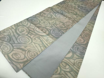 平和屋着物●全通柄袋帯　渦巻　正絹　逸品　DAAX4017ps
