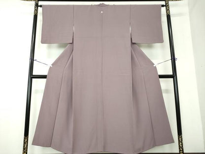 平和屋着物●上質な色無地 葡萄鼠色 正絹 逸品 DAAX4067ps