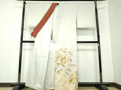 平和屋着物●豪華色留袖　駒刺繍　吉祥花文　金銀彩　正絹　逸品　未使用　DAAX4071ps